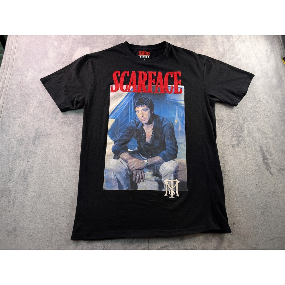 Reason Scarface Tony Montana Graphic T-Shirt Mens Large Black SF-176 Movie Tee